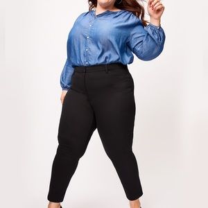 NWT Cream high rise secret slim pocket pants